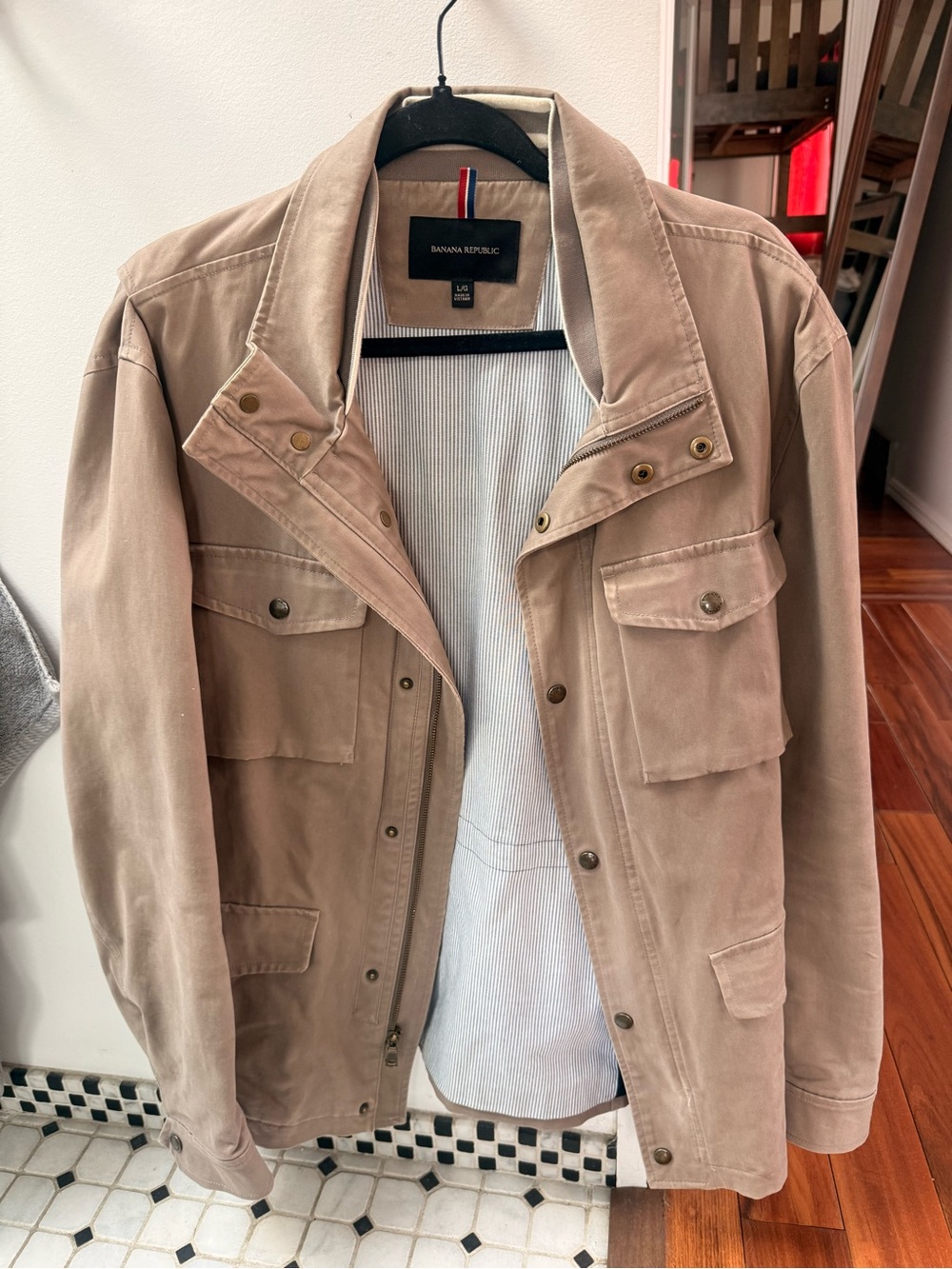 Banana Republic Men's Beige/Tan Military Field Jacket